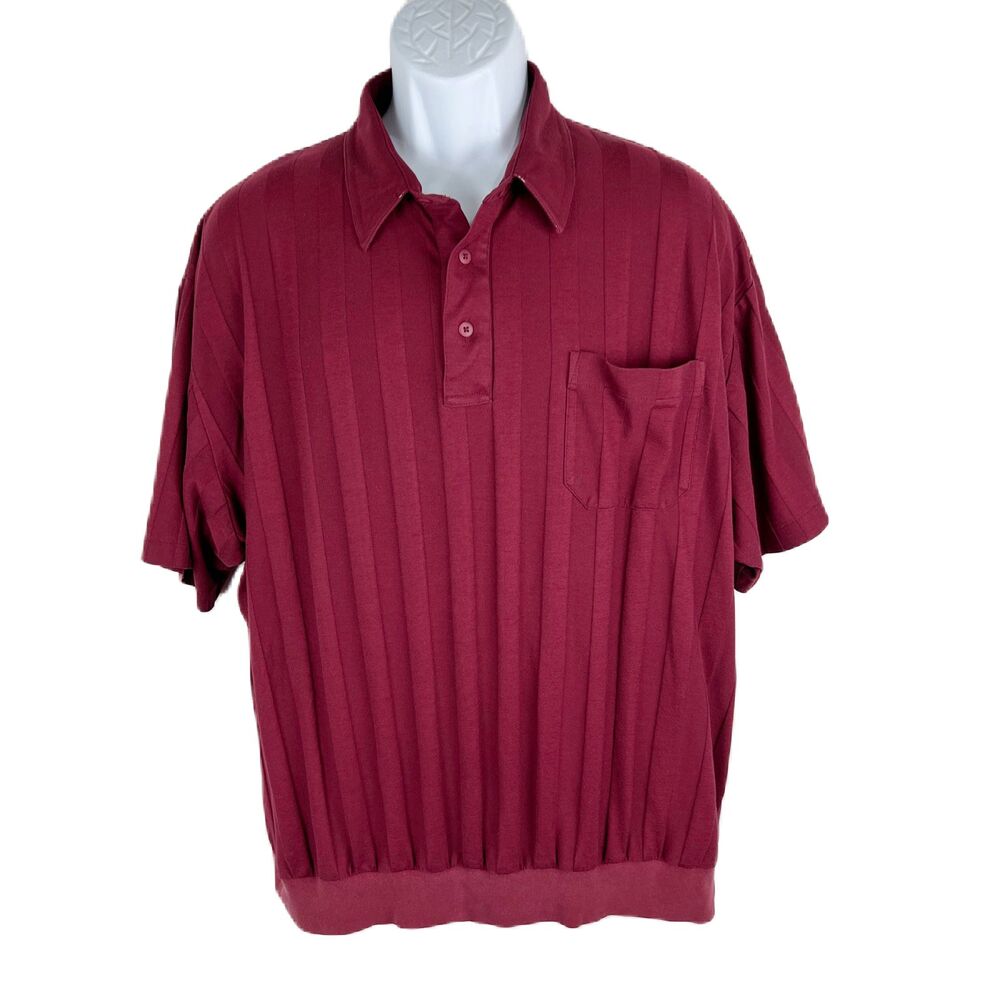 Enro Polo Shirt Men 2X Big Maroon Short Sleeve Collared Vintage Tee